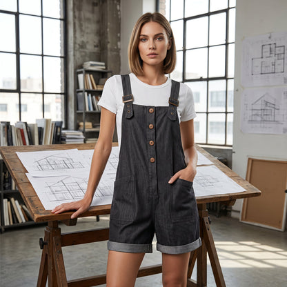 AUBREY COTTON LINEN OVERALLS