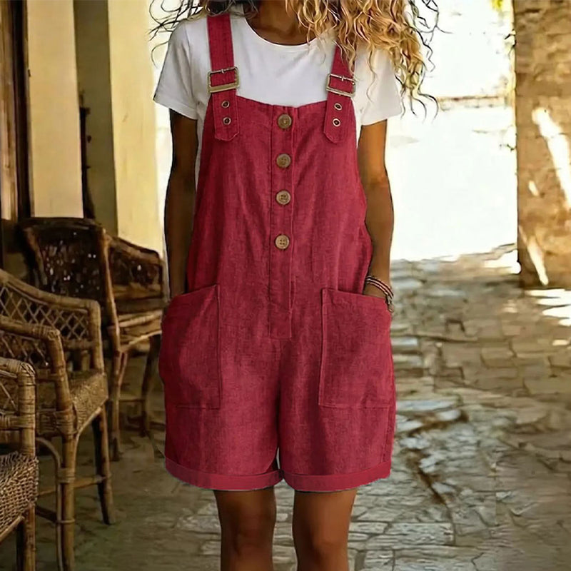 AUBREY COTTON LINEN OVERALLS