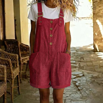 AUBREY COTTON LINEN OVERALLS