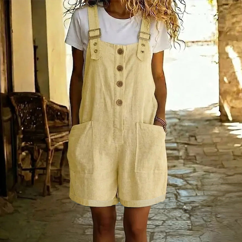 AUBREY COTTON LINEN OVERALLS