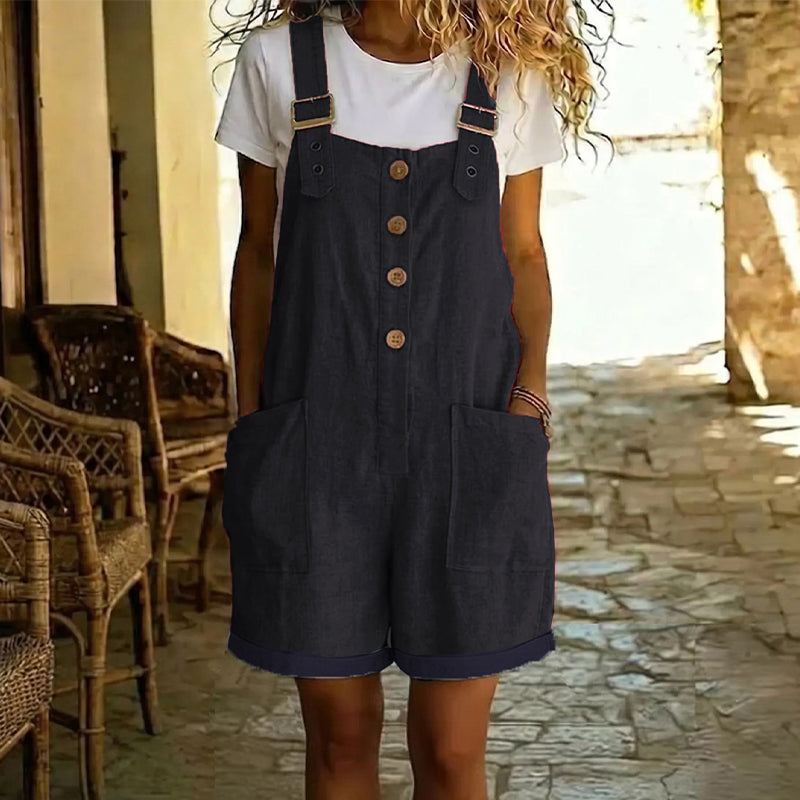AUBREY COTTON LINEN OVERALLS