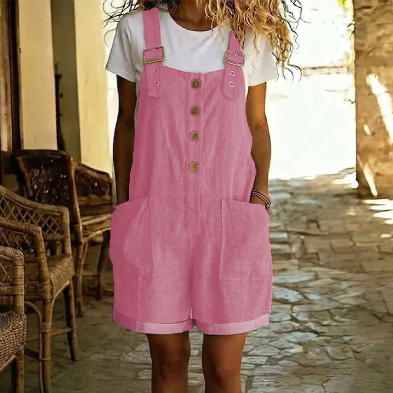 AUBREY COTTON LINEN OVERALLS