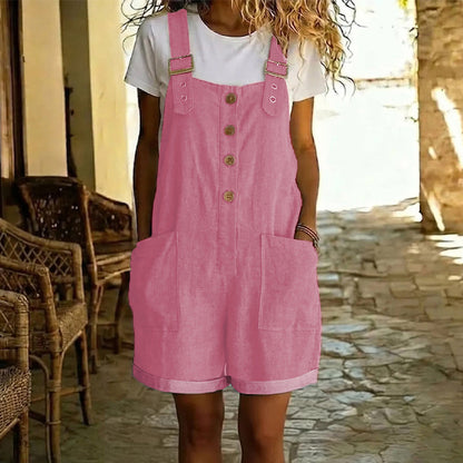 AUBREY COTTON LINEN OVERALLS