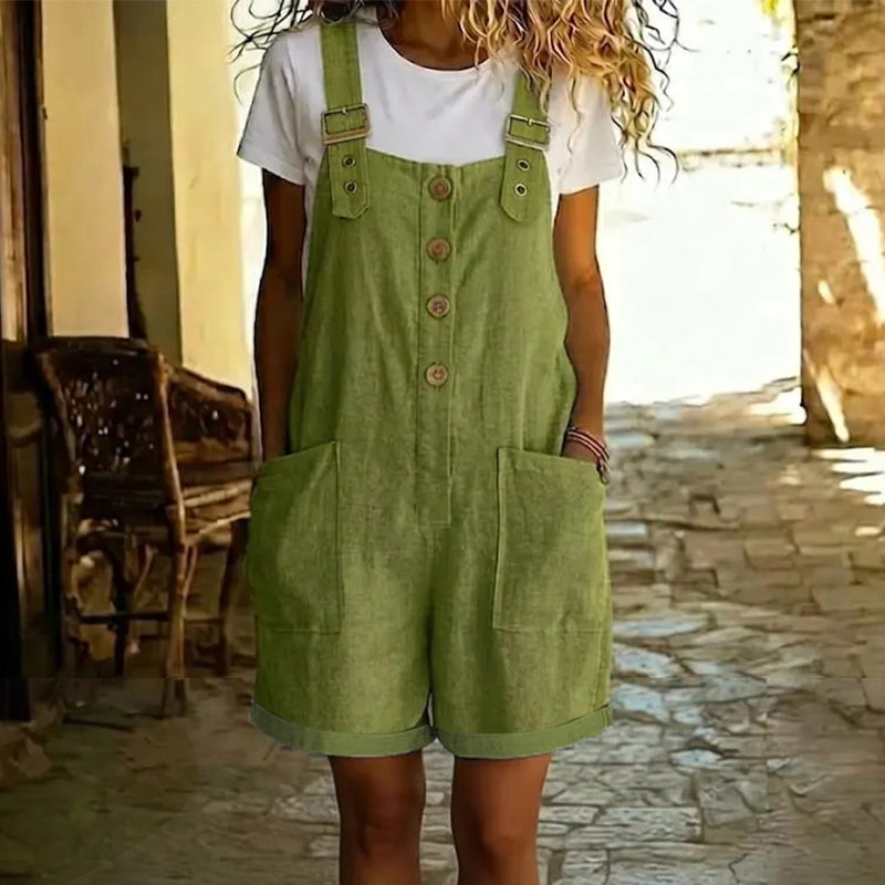 AUBREY COTTON LINEN OVERALLS