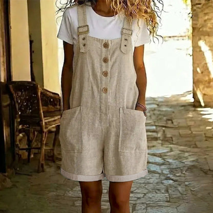 AUBREY COTTON LINEN OVERALLS