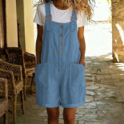 AUBREY COTTON LINEN OVERALLS