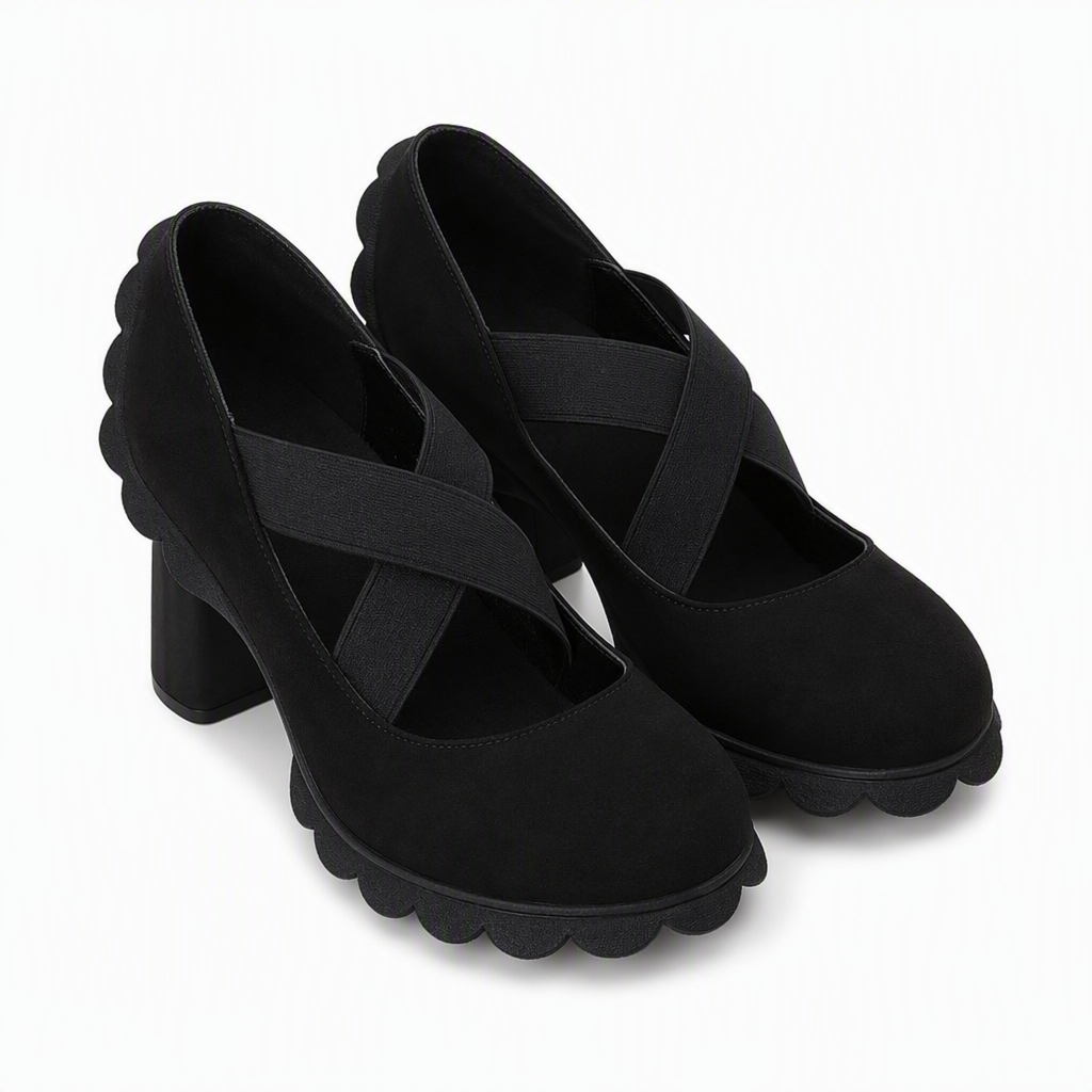Charlotte Cross-Strap Mary Jane Platform Heels