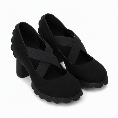 Charlotte Cross-Strap Mary Jane Platform Heels