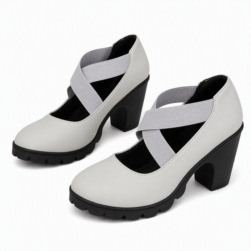 Charlotte Cross-Strap Mary Jane Platform Heels