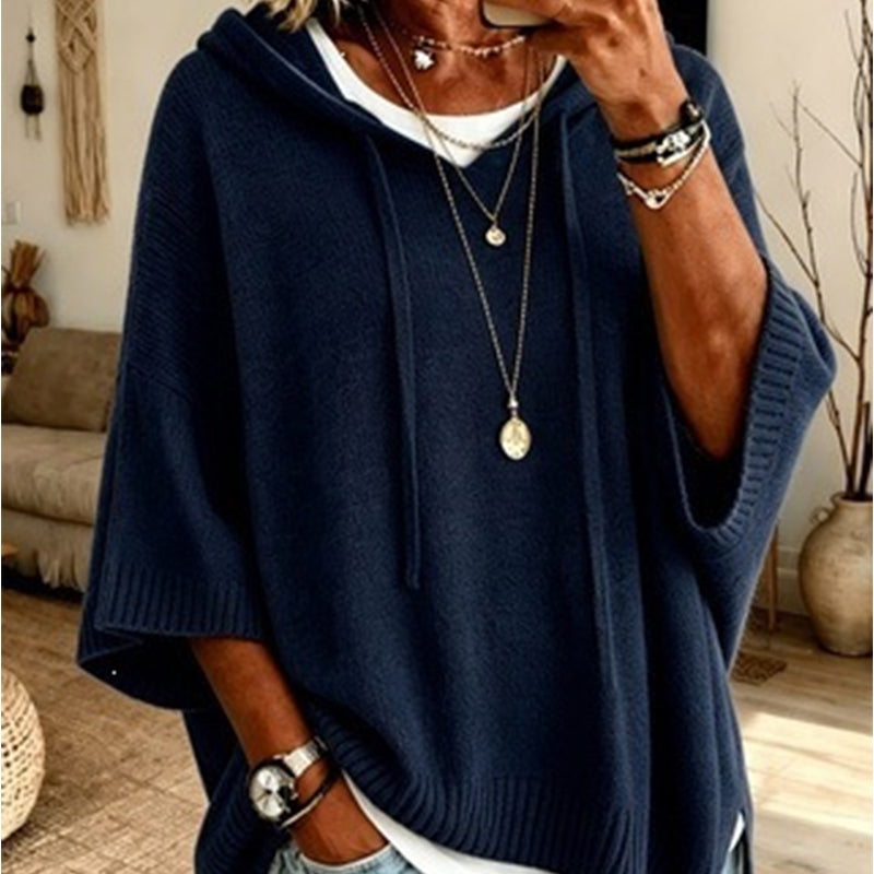 Madison Drawstring Hooded Knit Sweater