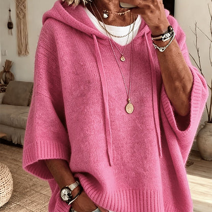 Madison Drawstring Hooded Knit Sweater